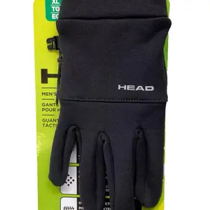 Head Men's Touchscreen Stretch Fleece Running Gloves Black Size XL Sports Gloves Polyester