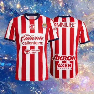 24 25 Mexico LIGA MX Chivas de Guadalajara Home Red And White Short Sleeve Soccer Jersey Fans Version Breathable
