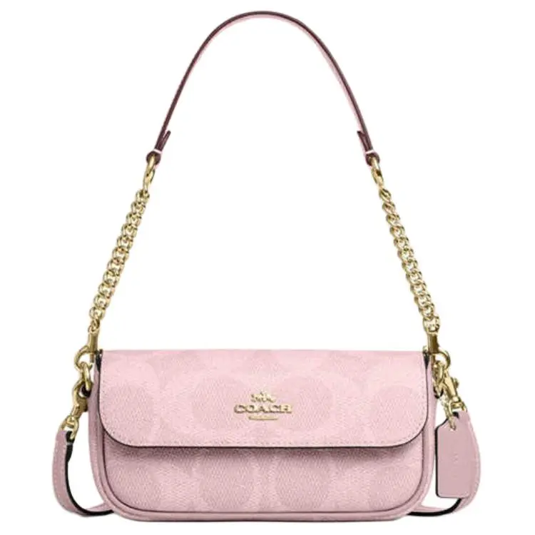 Coach Hailey 20 Logo-Embroidered Coated Canvas And Leather Crossbody Bag In Pink For Women Handbag Shoulder Bag