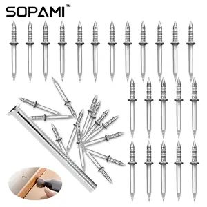 SOPAMI 200 Count Non-Marking Double-Headed Skirting Nails Sturdy Damage-Free Wall Installation Kit for Easy Application Functional Mounting Nails for Baseboards Wall Panels Furniture Cover Plates No Drilling Required