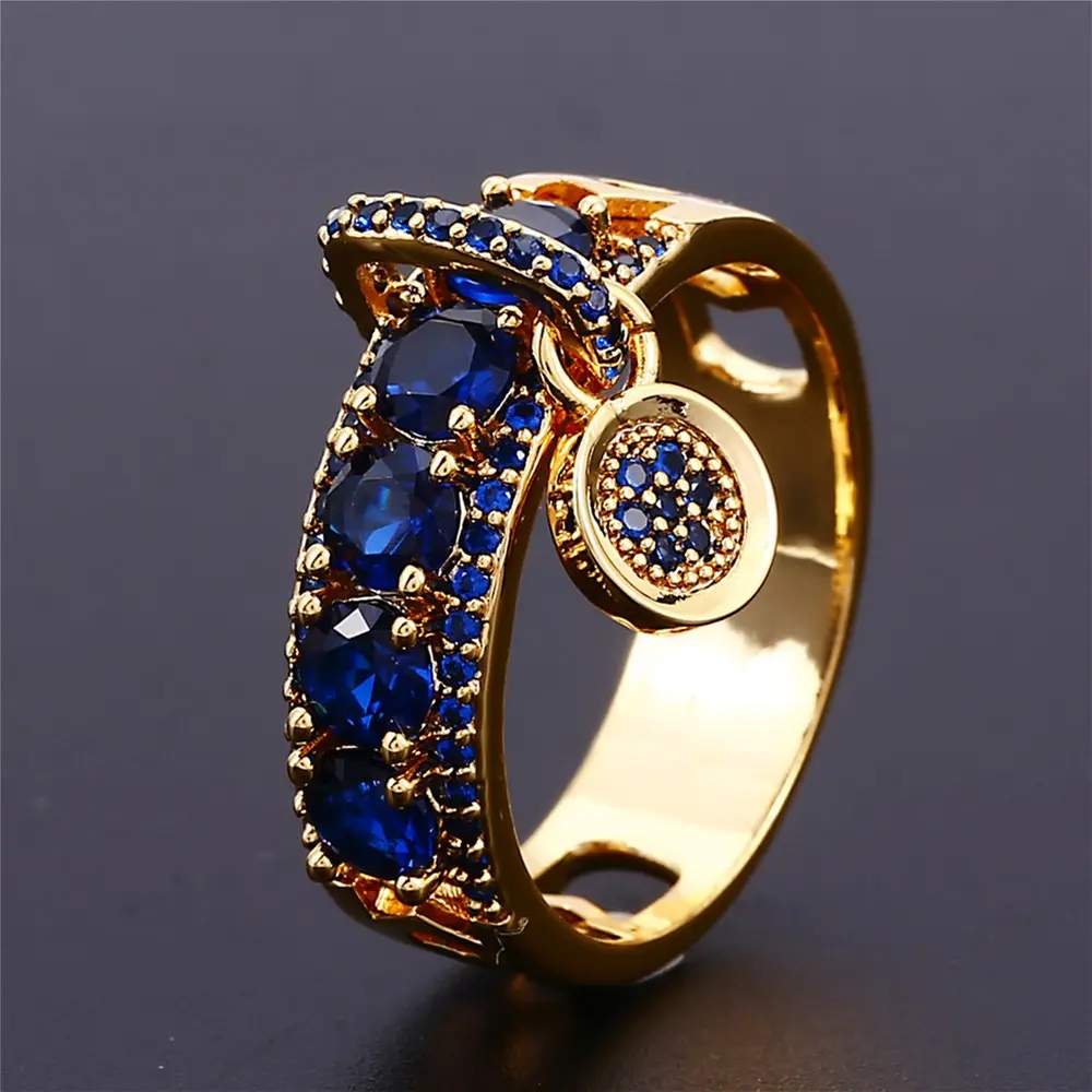 Women's New Disc Inlaid Zircon Ring Eye