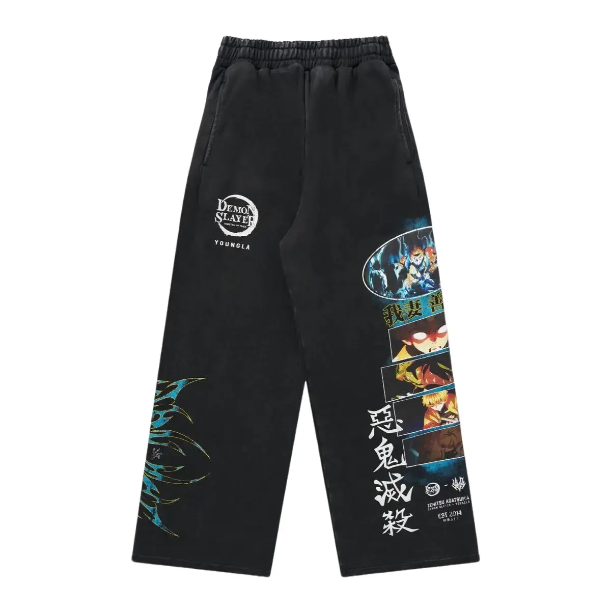 Men's Casual Sweatpants Loose Fit Black Drawstring Lounge Pants