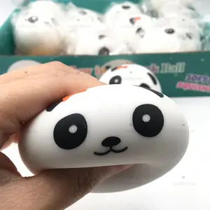 Panda Head Decompression Toy Soft and Cute Cartoon Flour Ball to Release Pressure and Squeezing Music Panda Squeezing Music Toy