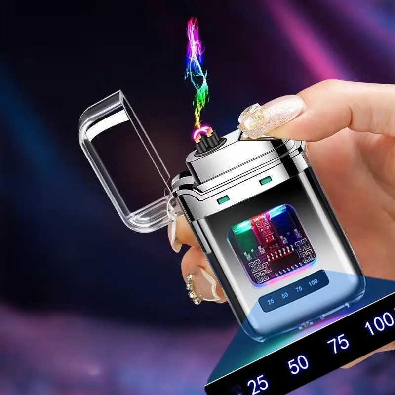 USB Charging Windproof Butane-Free Lighter - Non-Nicotine, Piezo Ignition Lighter Accessories, Compact Portable Sturdy Durable Stylish for Camping, Travel, Wilderness Survival, Non-Nicotine Lighter Accessories