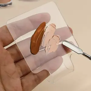 1pc Acrylic Palette Make-up Palette Palette Tonal Sticks Foundation Liquid Toning Tool，Square Foundation Art Palette Handheld Cosmetic Mixing Palette Transparent Portable Ideal for Travel Daily Makeup