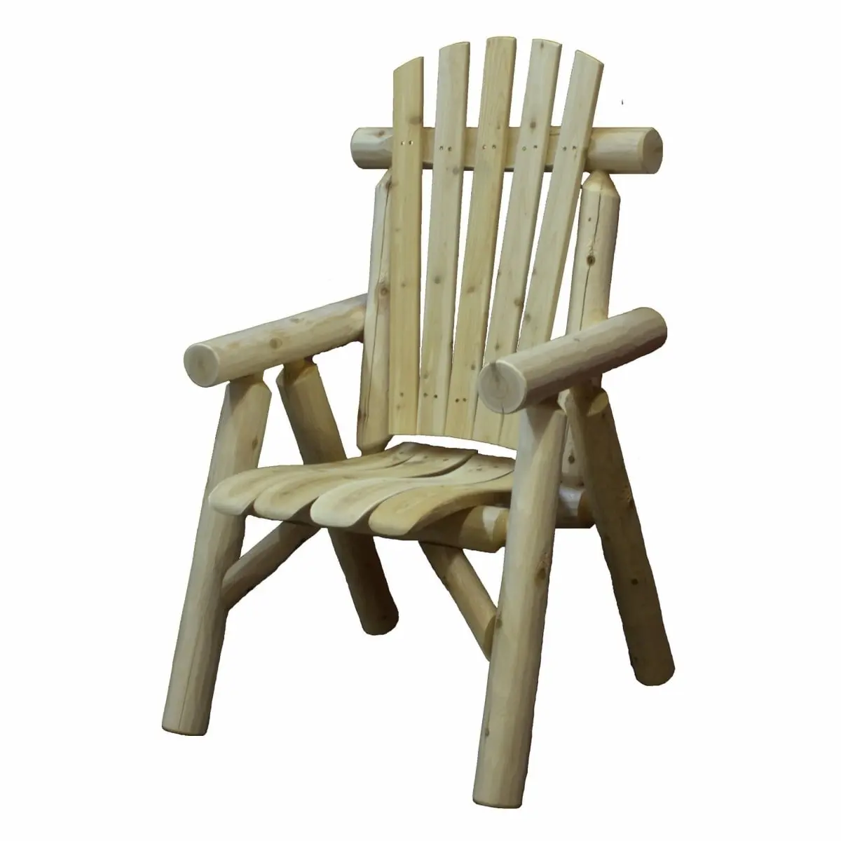 HomeRoots 370286 Crafted Armless Solid Wood Dining Chair for Adults - Warm Inviting Look, Assembly Required, 28 x 26 x 42 in, All-Seasons Weatherproof Indoor Furniture, Rustic Natural Cedar Country Dining Chair