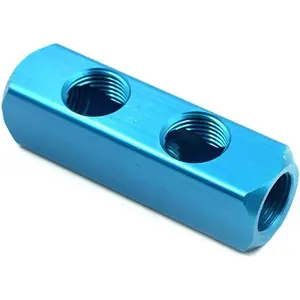 1/2" 2 Ways 5 Ports Air Hose Inline Manifold Block Splitter, Pneumatic Air Compressor Manifold Fitting - Pack of 1