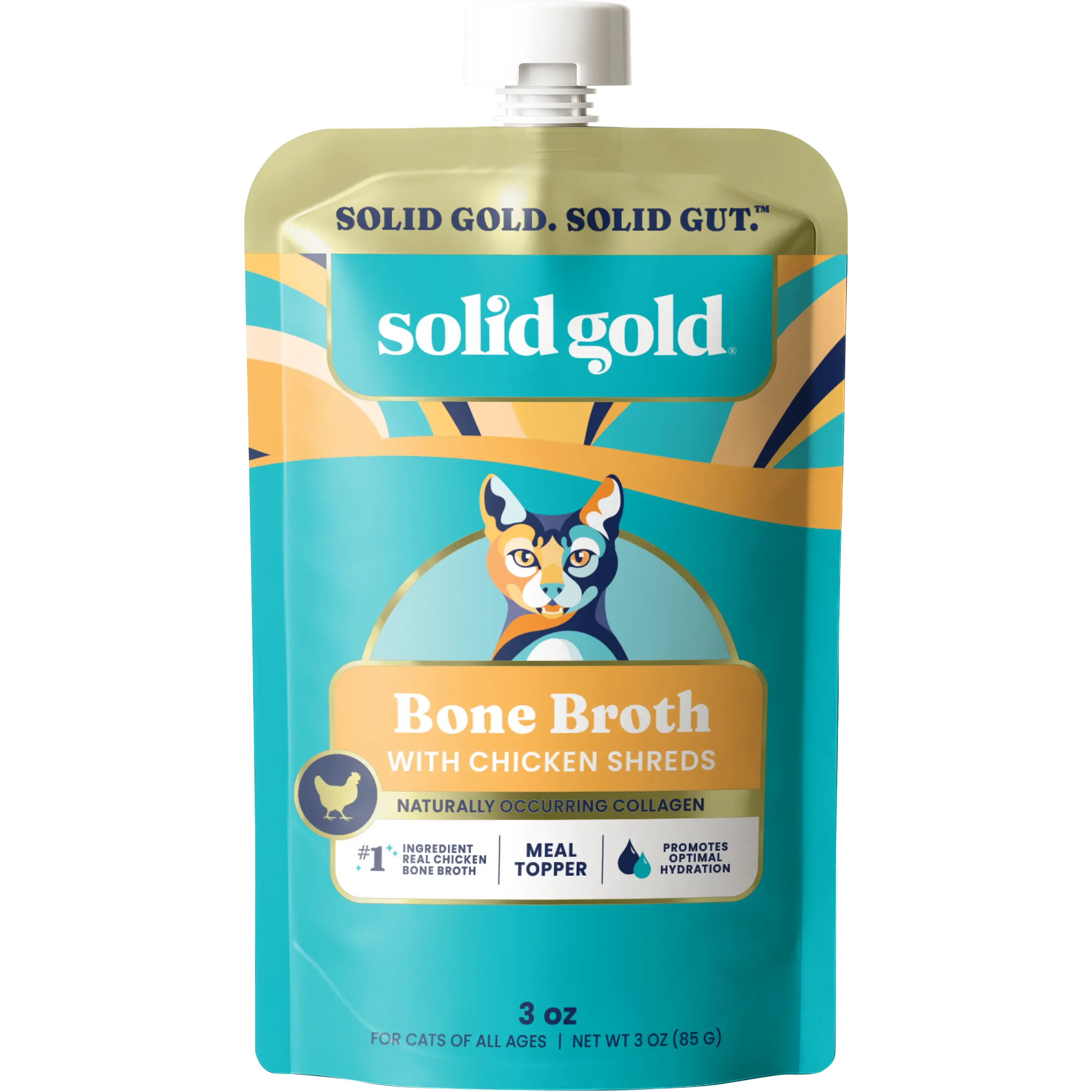 Solid Gold Bone Broth Chicken Meal Topper for Cats