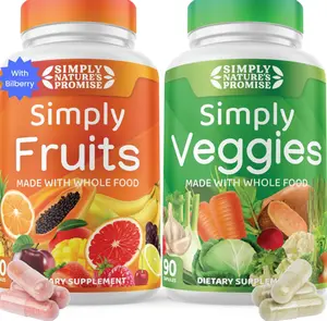 Experience the Power of Nature with Simply Nature's Promise - Over 40 Fruits & Vegetables in Each Capsule. Whole Food Superfoods, Bilberry Extract, 100% Soy Free. Double the Benefits with 90 Count (Pack of 2).