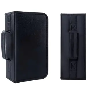 128 Capacity DVD Wallet, Large Storage Holder Binder Nylon Black CD Carry Case Bag Protective Zipper