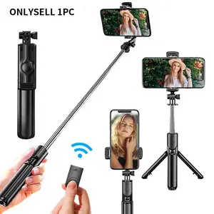 Wireless Selfie Stick Tripod with Bluetooth-compatible Remote, Adjustable Mobile Phone Stand for iPhone Samsung Google, Tiktok Live Streaming Photos