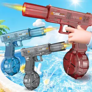 Automatic Electric Linkage Transparent Water Gun, Rechargeable Pistol, Outdoor Beach Swimming Pool Waterblaster Toy for Adult, Electric Automatic Water Blasts, Water Cannon Water Guns, Toys for Boys, Summer Kids Toys