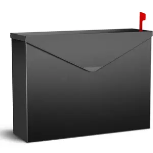Large Capacity Wall Mount Mailbox with Outgoing Mail Flag, 14.2”x10.4”x4.3” Rust-Proof Galvanized Steel Mail Box for Outside, Quiet Stay-Open Lid Smooth Operation Mailboxes