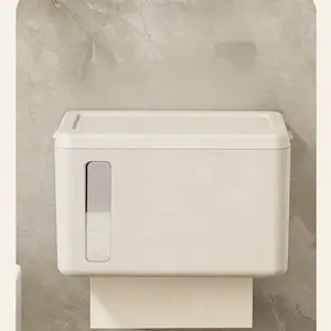 Wall-Mounted Bathroom Paper Towel Holder, Bathroom Organizer, Bathroom Necessities, Dustproof & Waterproof, Temporarily Stores Phone & Aromatherapy, Keeps Space Clean