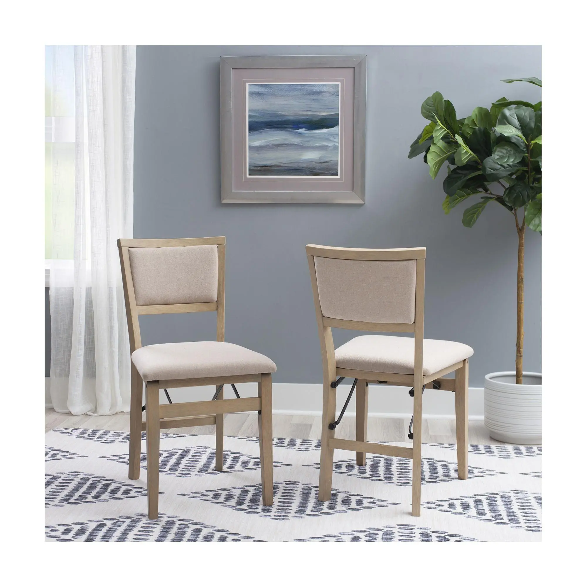 Linon Home Decor Set of 2 Kasey Pad Folding Chairs