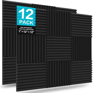 12 Pack Sound Proof Foam Panels for Walls, High Desnsity Studio Soundproofing Foam Panels, 12"x 12"x1"