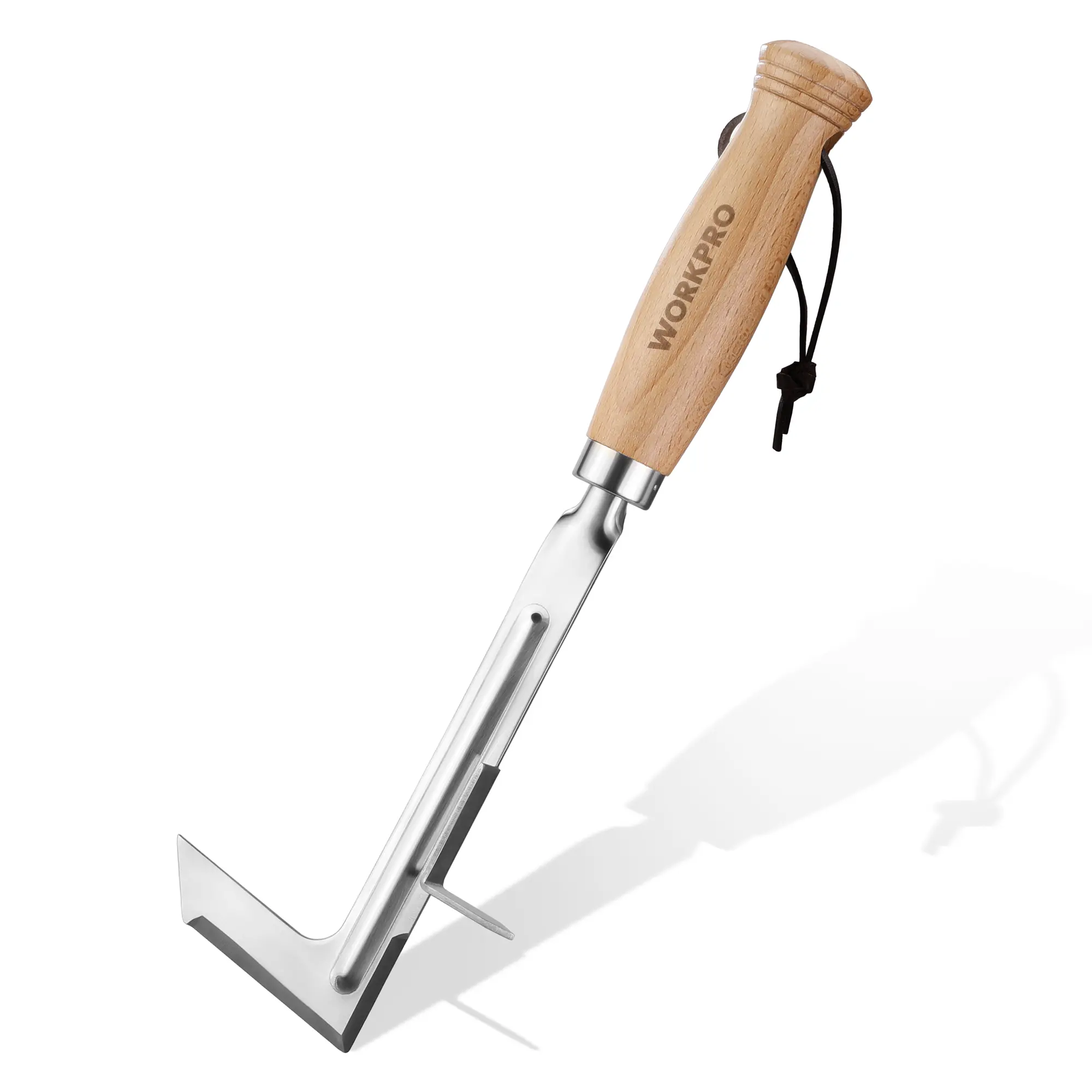 #toolupgrade WORKPRO Crack Weeder, 12" Stainless Steel Crevice Weeding Tool with Beech Wood Handle, L-Shaped Side-Walk Weed Puller Spatula, for Garden Lawn Yard Patio Terrace Paving Moss, Small Gardening Tool