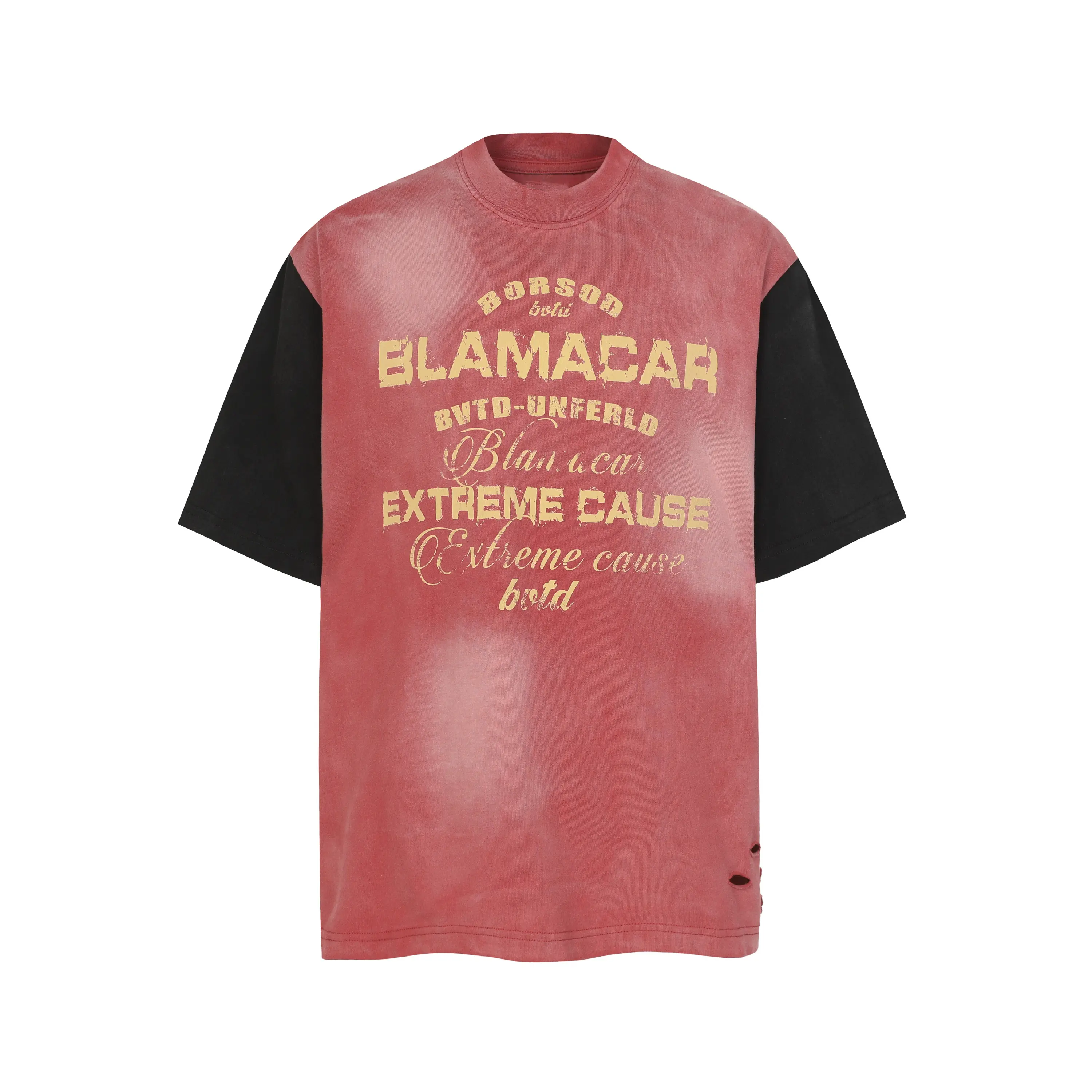 Inflation 100% Cotton Vintage Y2K Oversized Baseball Tee Distressed Cut Off Raglan Sleeve Acid Wash Graphic T Shirt Spring Summer 2026 New Arrival
