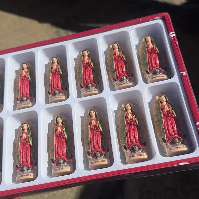 12-Piece Christianity 3.5 in Our Lady of Guadalupe Mini Statues, Indoor Virgin Mary Ornament Religious Decor Figurines, Home Decor Charm Set, Indoors