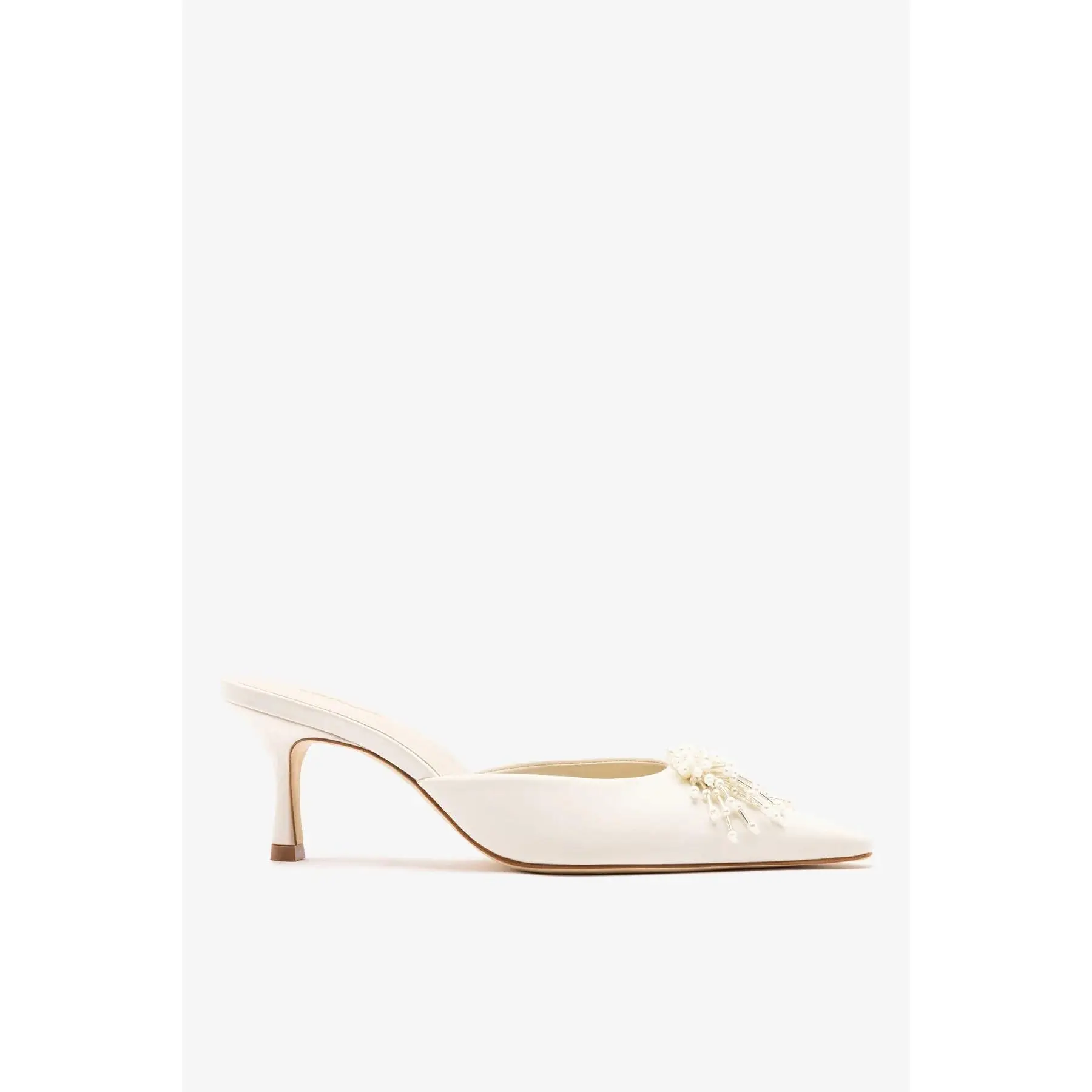 Carine Mule White Satin