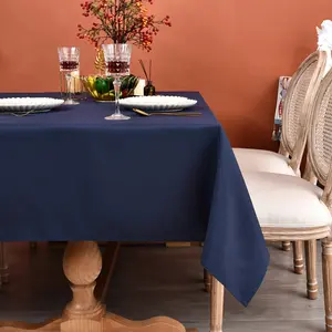 MEANMOY 210GSM Waterproof Rectangle Tablecloth Solid Heavy Duty Stain Resistant Square Rectangular Table Cover in Wrinkle Free Washable Wipe Clean Polyester Fabric for Wedding Party Banquet