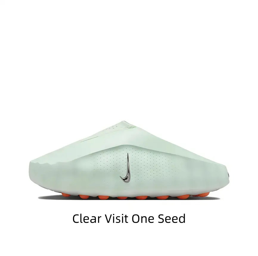 Fresh style slip-on clogs with clean light green tone. Hollow perforated design reduces stuffiness, easy to match casual clothes for refreshing daily fashion looks.