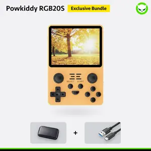 Powkiddy RGB20S Handheld Game Console【Buy 1 Get 1 Fancy Case+1 Type-C Charging Cable+2 Tiger-pattern Stickers】4:3 HD 640*480 IPS-LCD Quad-core 64Bit A7 CPU, Mali-G31 GPU, FPS Perfect 60HZ Ready to Play with Gift Package