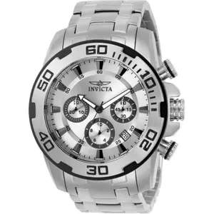 Invicta  Mens Pro Diver Quartz Chronograph Dial Watch, Silver