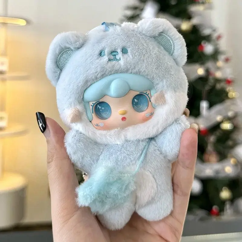 Yooki V4 Mini Bears Collectible Mystery Blind Box - 1 Surprise Style, 4" Height, Soft Polyester Fiber Plush, Metal PVC, Dessert Colors (Strawberry,Cream,Taro), US Shipping, Bag Charms/Keychains, Kids Gift Collectibles, Cookie, Height 4", Playful Twist