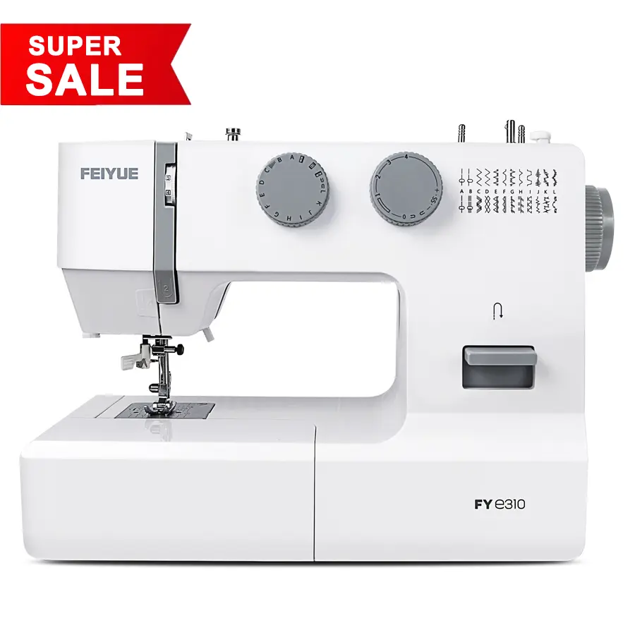 FEIYUE FYe310 Full Size Sewing Machine with Foot Pedal, Heavy Duty & Portable, Powerful Servo Motor, 25 Built-in Stitches, 6 Bobbins & 5 Included Sewing Feet (White)  , Beginner Sewing, Machine embroidery machine, sewing machine Electronic Sewing Machine
