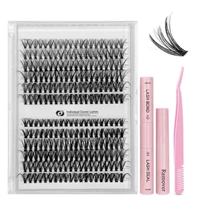 Cluster Lash Extensions, 30D 40D Individual Lashes Mix Length 9-17mm, 240 Pieces，Ultra Thin Soft Band DIY Eyelashes Reusable Natural Fluffy Eye Lashes Kit