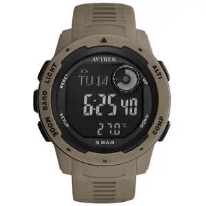 AVTREK Multifunctional Digital Watch for Men, Modern Tactical Sports Watch with Altimeter & Compass, 50M Waterproof for Outdoor Hiking, Electronic Watch