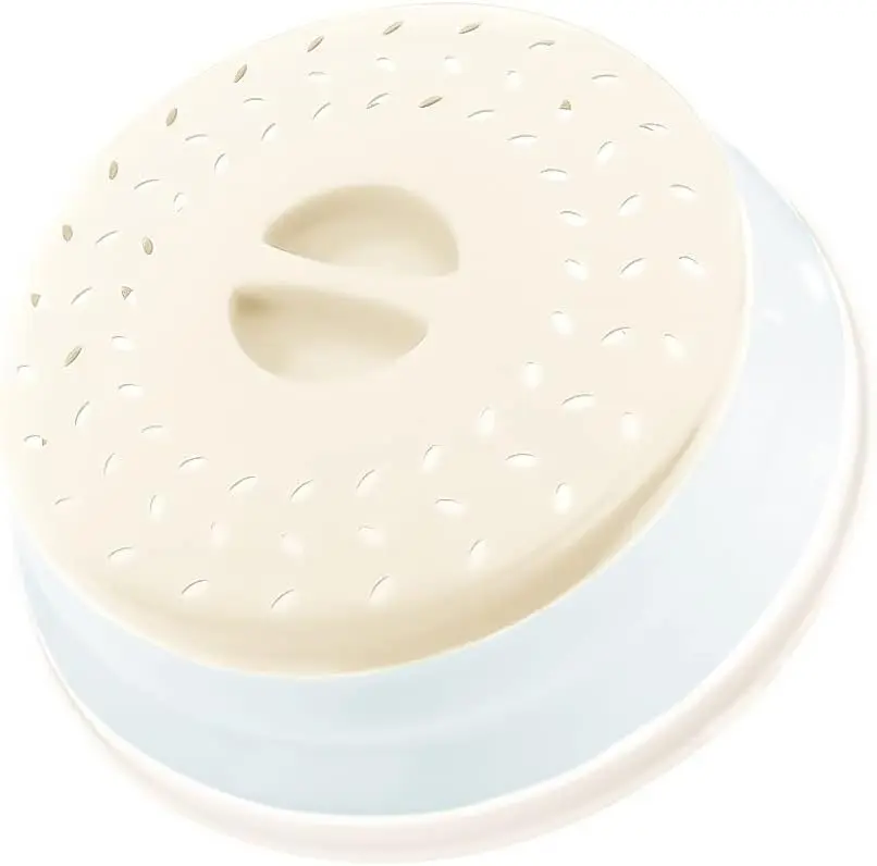 Collapsible Plastic Microwave Splatter Cover - 10.5 in Utensils with Steam Vent, Perforated Holes, Strainer, Compact Fold, PP/TPR Material, Fits Most Sizes for Home Kitchen Use, Splatter Guard