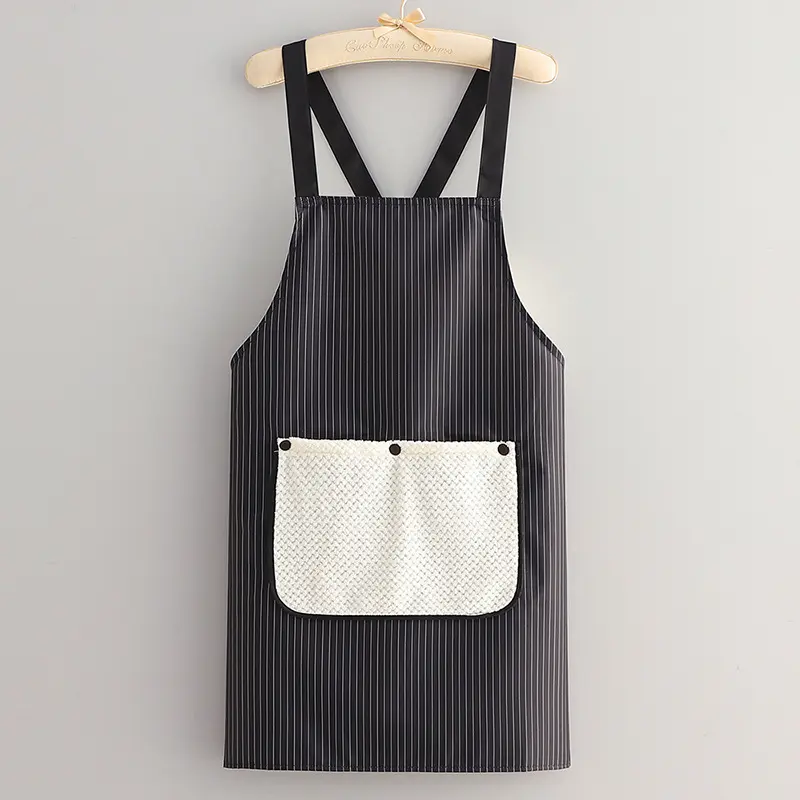 Unisex Casual Kitchen Apron - Strapless Design for Easy Wear & Removal, 3-Layer Composite Fabric with 3-Layer Protection, Detachable Towel, Waterproof Storage Pocket, All-Seasons Home Cooking Helper