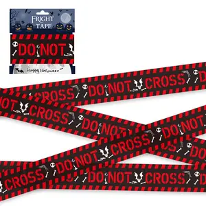 2023 new Halloween warning strip a single package of plastic isolation tape decorated Europe and the United States Ghost Festival terror atmosphere warning line