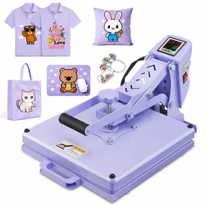 AKEYDIY 15×15 Inches Slide-Out Sublimation Heat Press Machine, Rapid Heating, Industrial-Grade Digital Transfer Press, Equipped with Wrapped Teflon Fabric Sheet, Suitable for T-Shirts,Bags, Pillows, Mouse Pads, Keychains