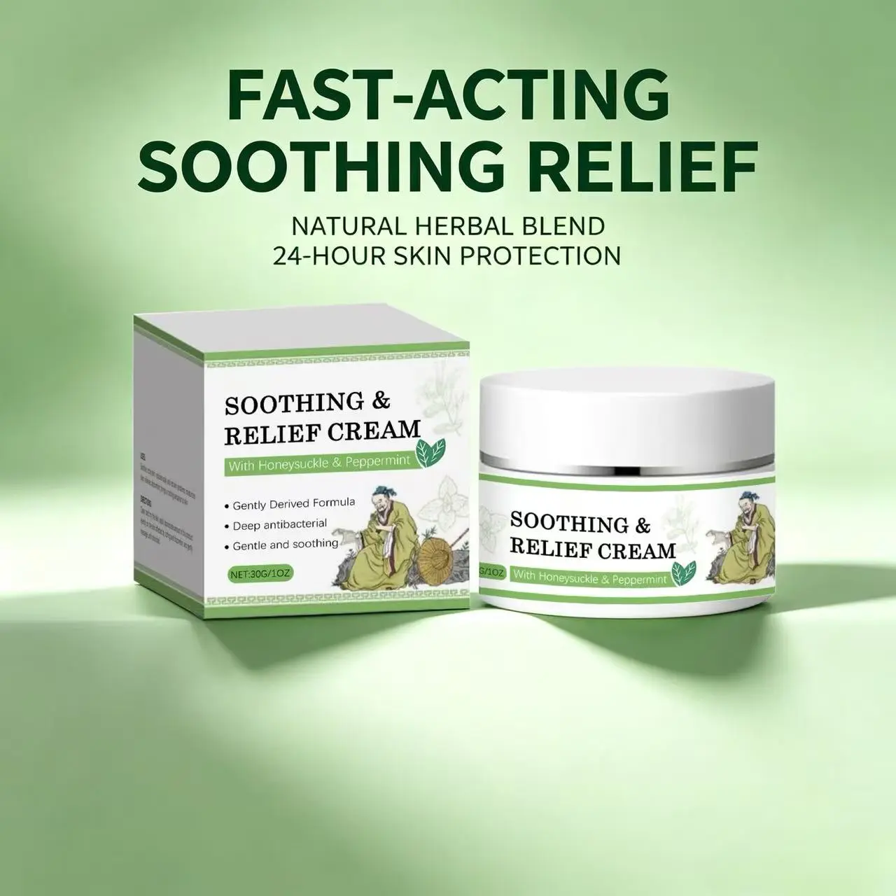Plant-Based Herbal Soothing Cream for Eczema, Psoriasis & Itch Relief, Therapeutic Body Lotion & Moisture Barrier Treatment for Sensitive Skin, 30g, Allergy Itch Support Body Lotions & Creams, Itch-Soother Body Lotions & Creams