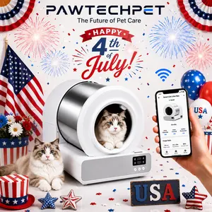 [Independence Day ] Pawtech Smart Low-Noise Auto-Cleaning Cat Litter Box (60L) - 2.4G WiFi APP-Controlled, Equipped with Smart Sensors, Safety Protection, Easy Maintenance #CatLitterBox#SmartLitterBox#CatLovers#TikTokShop