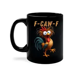 BNB – F Caw F Rooster 11oz/15oz Coffee Mug, Chicken Humor Ceramic Cup Gift for Besties Coworker Colleague Workmates on Birthday Thanksgiving Christmas, Hilarious Office or Home Office Drinkware Reusable And Washable Coffee Cup