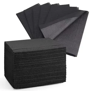 125PCS Pack Black Tattoo Table Sheets, Disposable Beauty Tool Table Covers, Stain Resistant Workstation Barrier Pads for Tattoo, Makeup, Nail, Lash Salon, Hygienic Multi Purpose Table Protector