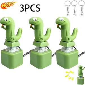 3PCS Lizard Button Keychains Lizard Keychain Sound Buttons Funny Rechargeable Animal Keychain Stress Reliever with Colored Lights Fun and Portable Anxiety Relief Toy