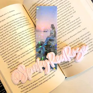Mermaid on rock bookmark - simple book lover ocean ship