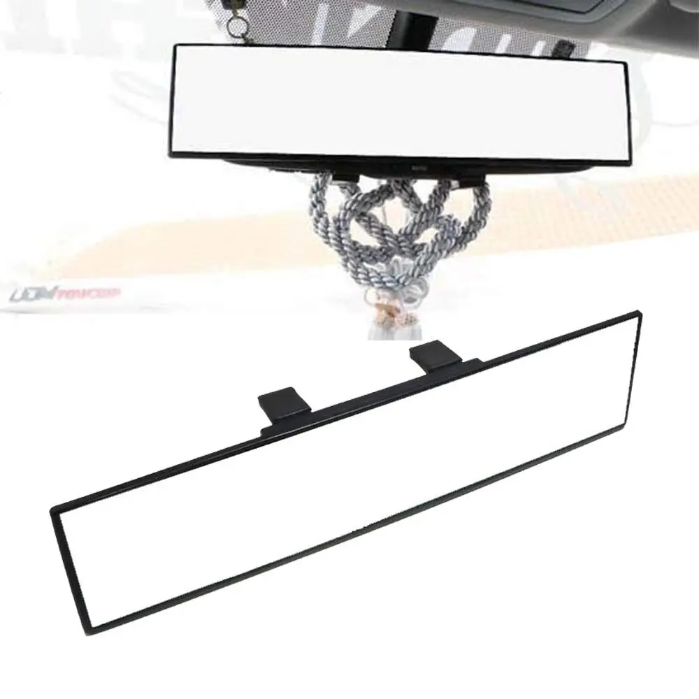 iJDMTOY Universal Fit JDM 300mm 12-Inch Wide Flat Clip On Rear View Mirror For Car SUV Van Truck, etc