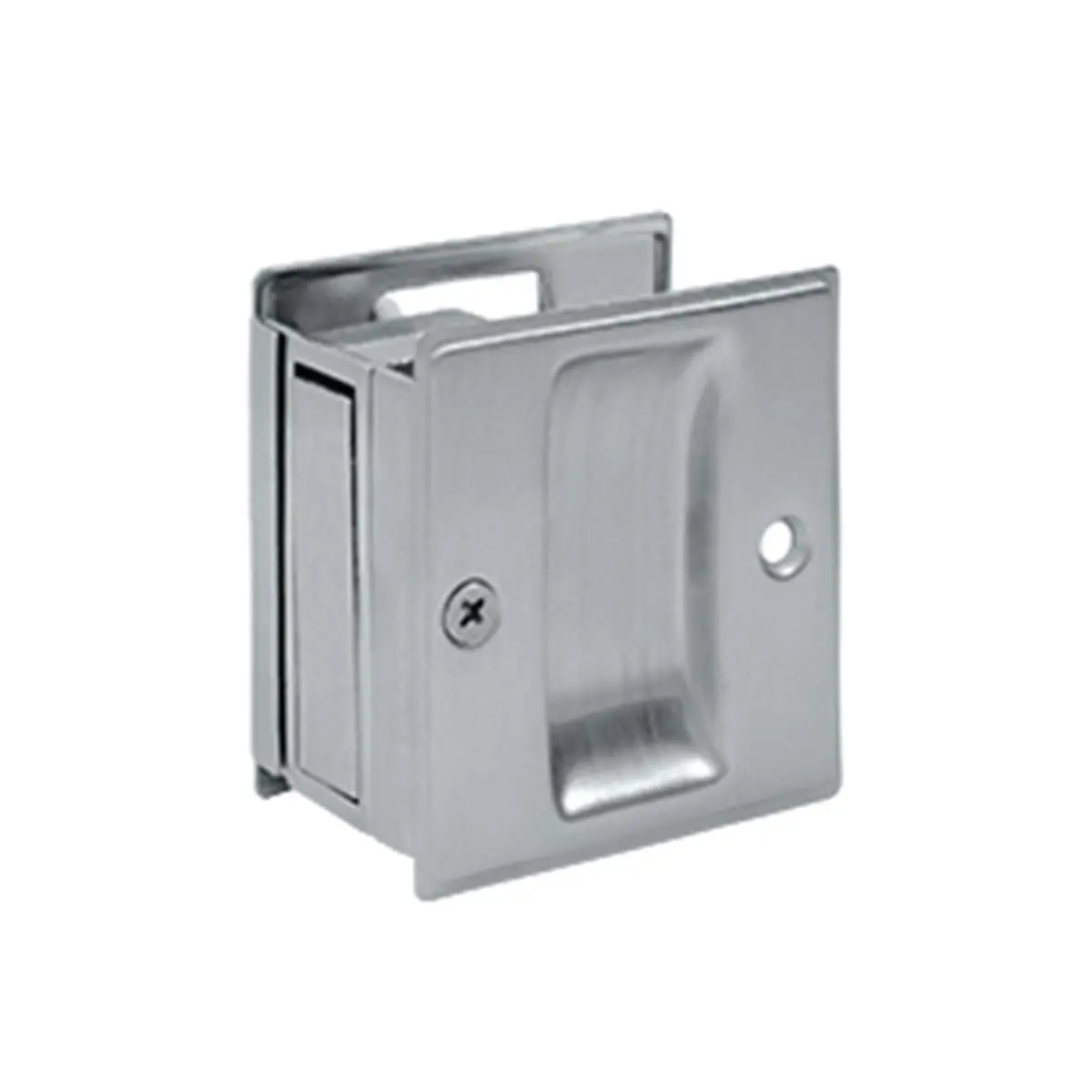 212 MAIN Solid Brass Passage Pocket Lock for Motorcycle Owners, Corrosion-Resistant, Weather-Proof, 2.5x2.75" Satin Chrome Finish, Passage Function, Mounting Bolts Included, 1-Year Finish Warranty