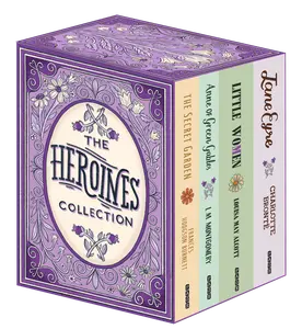 4-Book Heroines Series Paperback Box Set in Slipcase - Includes Classic Literature Books: The Secret Garden, Anne of Green Gables, Little Women, Jane Eyre