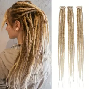 New 2025 Arrivals 1/3pcs Handmade Synthetic Dreadlocks with BB Clip-Handmade Clip-In Dreadlock Extensions-24inch Easy Install, Handmade Synthetic Crochet Hairpieces for Carnival Cosplay, Reggae Hip-Hop Festival, Christmas Gift - # 27/613,1B #   4 #   BUG