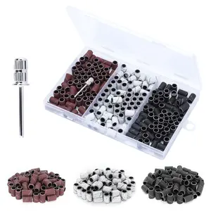 Sanding Bands Nail Drill Bits 210Pcs Grits Electric File Nail Sanders #80#120#180, 3/32" Mandrel Bit, for Nail Drill Bits for Acrylic Nails, Manicures, and Pedicures Tools