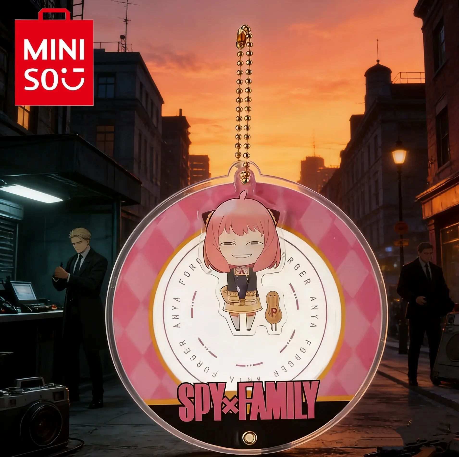 MINISO Spy x Family Acrylic Keychain Anime Badge Ita Bag Charm Collectible Pendant Gift For Fans#Summervibes, Back To School