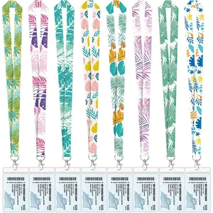 8 Pack Lanyards for Cruise Ship Cards, Cruise Lanyard Cruise Ship Essentials for Id Badges & Cruise Ship Key Cards (Rainforest Style 1)