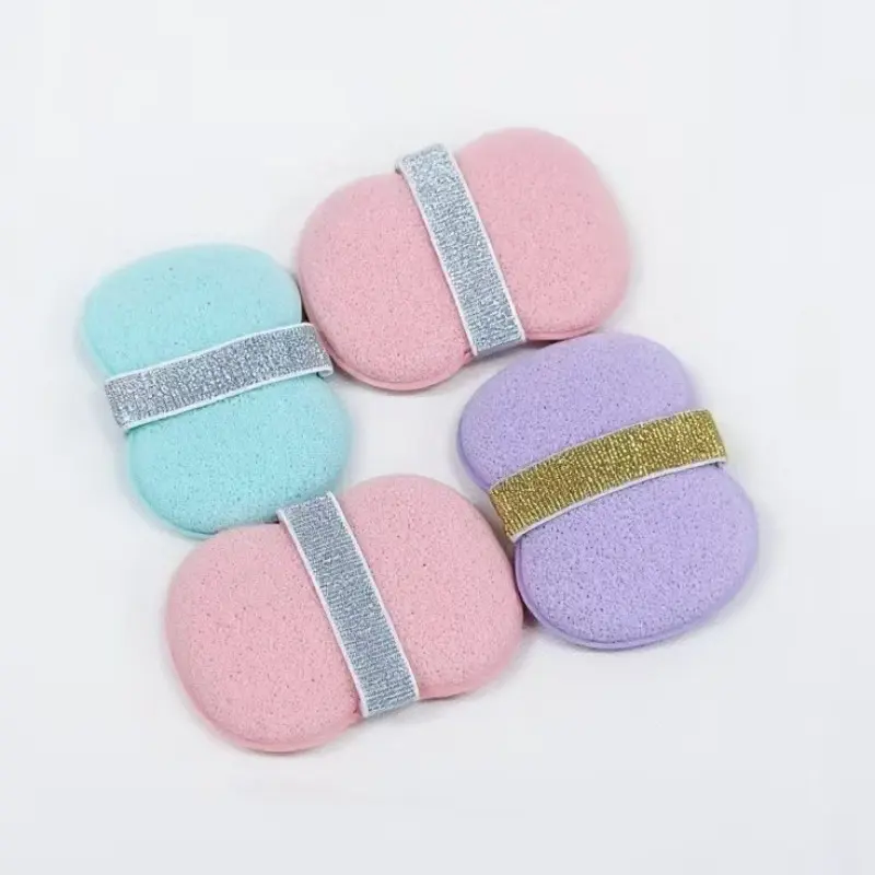 4pcs Elastic Soap Holder + Sponge Bath Pouf, Anti-Slip Exfoliating Storage Rack, Adjustable Hanging Rope for Bathtub Shower, Blue Design